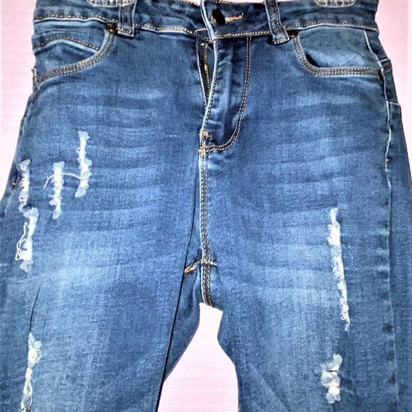 NWOT Bamboo Ripped Designer Jeans Made in the USA Inseam is 28" - Picture 5 of 16